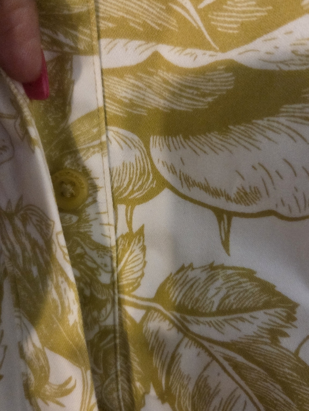 Carla Rockmore Womens Yellow Floral Cinch Waist Preppy Coastal Shirt Sz XL - Picture 6 of 8